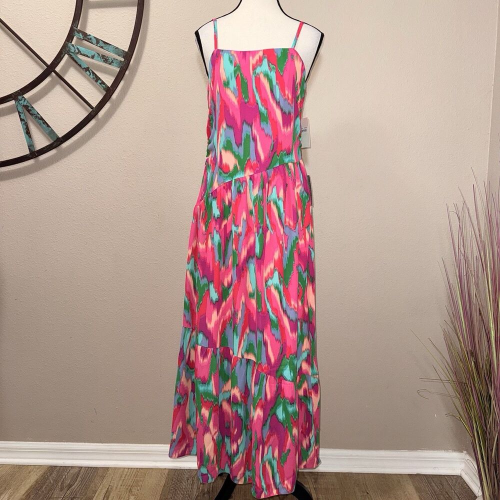 Donna Morgan Maxi Dress Size 4 NWT Sleeveless Multicolor Lined